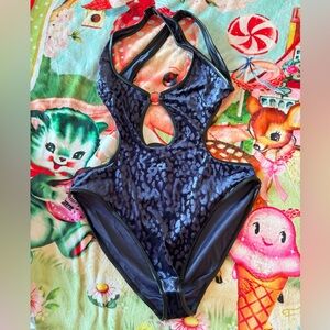 NWT BARBARELLA HALTER BODYSUIT [PLUM]